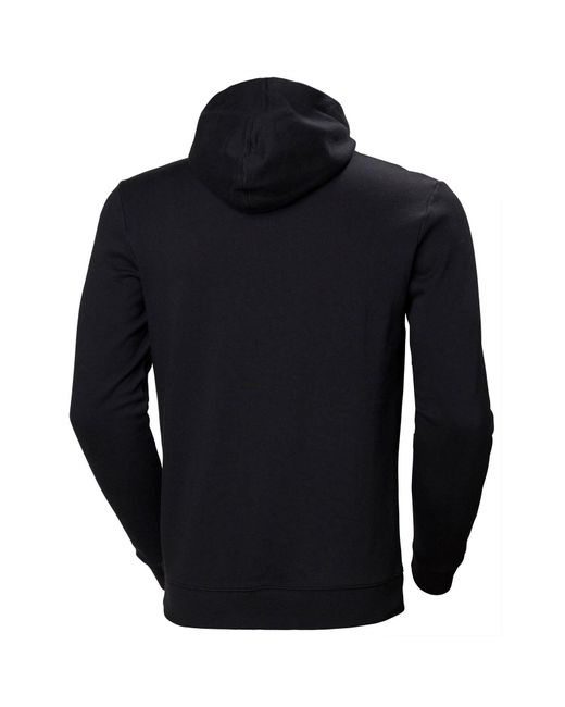 Helly Hansen Black Manchester Zip Cotton Hooded Sweatshirt for men