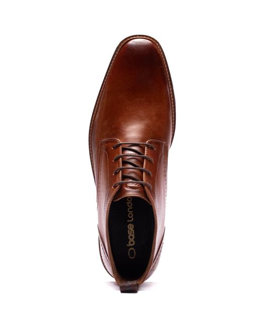 Base London Brown Belgrave Leather Washed Ankle Boots for men