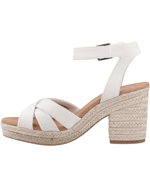 TOMS White Majorca Strappy Leather Light Sand Sandals