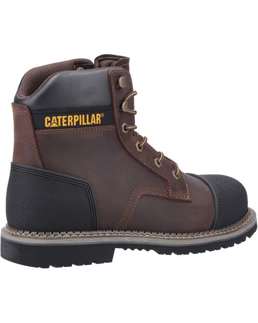 CAT Safety Brown Caterpillar Powerplant S3 Leather Safety Boots