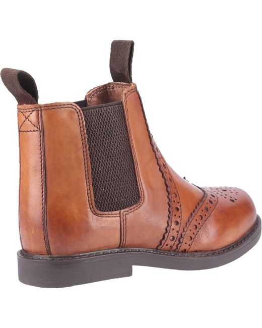 Cotswold Brown Nympsfield Leather Boy's Flat Chelsea Boots for men