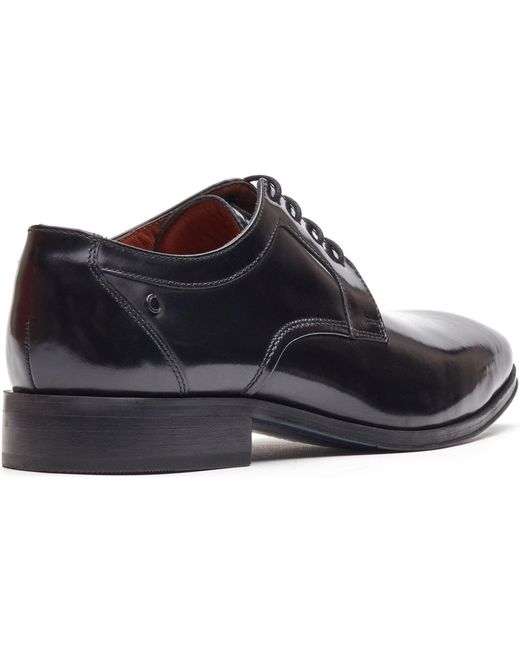 Base London Black Dome Lace Up Leather Hi Shine Lace-Up Shoes for men