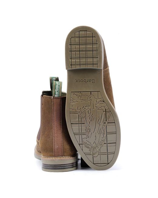 Barbour Brown Farsley Suede Chelsea Boots for men