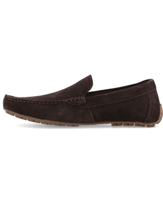 Hush Puppies Brown Ralph Suede Leather Loafers for men