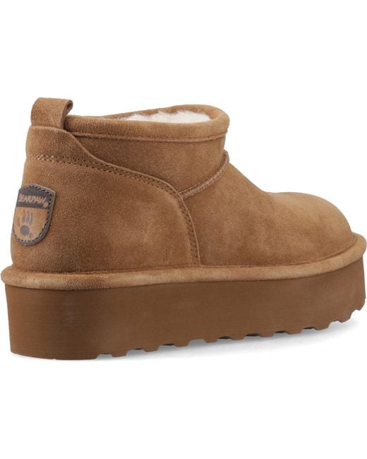 BEARPAW Brown Retro Super Shorty Suede Hickory Winter Ankle Boots