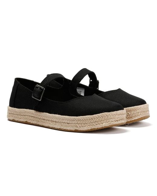 TOMS Black Carolina Mary Jane Textile Espadrilles