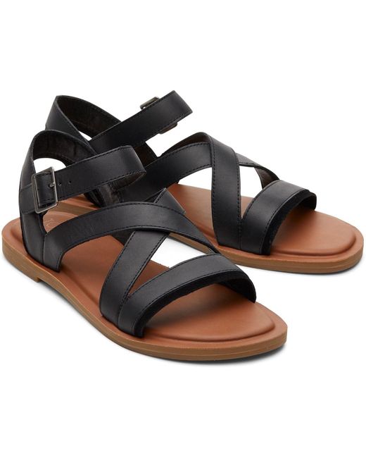 TOMS Black Sloane 100% Cow Sandals