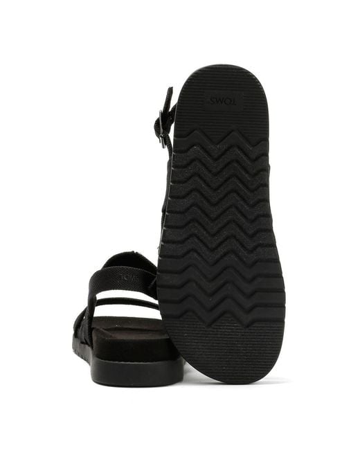 TOMS Black Marin Slingback Canvas Sandals