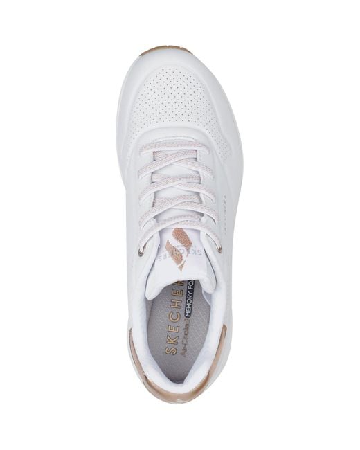 Skechers White Uno - Shimmer Away Synthetische -Sneaker