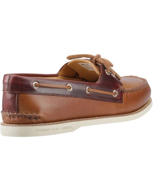 Sperry Top-Sider Brown Authentic Cup Leather Boat Shoes for men