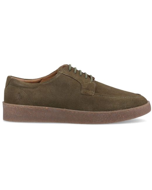 Hush Puppies Brown Rafael Suede Khaki Lace-Up Shoes for men