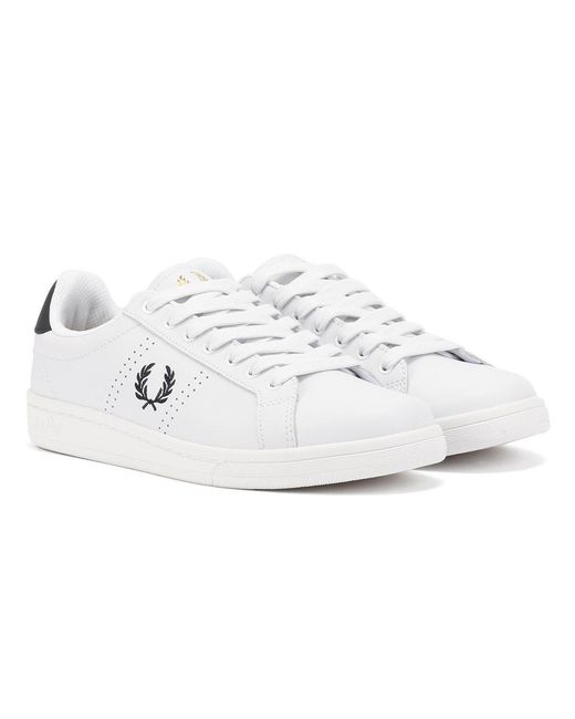 Fred Perry White B721 Leather Trainers for men