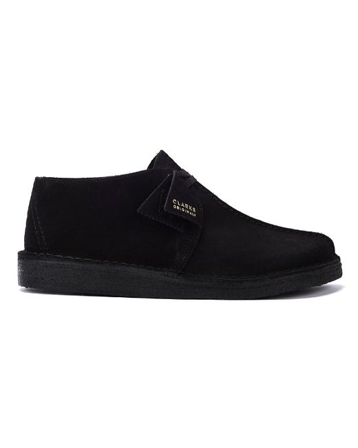 Clarks Black Originals Desert Trek Suede Shoes for men
