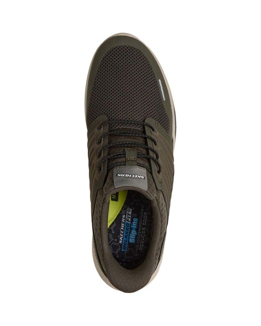 Skechers Black Slade Luther Synthetic Mesh Trainers for men
