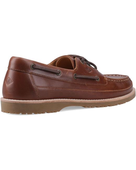 Sperry Top-Sider Brown Mini Lug 3 Eye Leather Boat Shoes for men