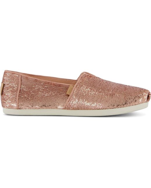 TOMS Brown Alpargata Sequins Textile Espadrilles