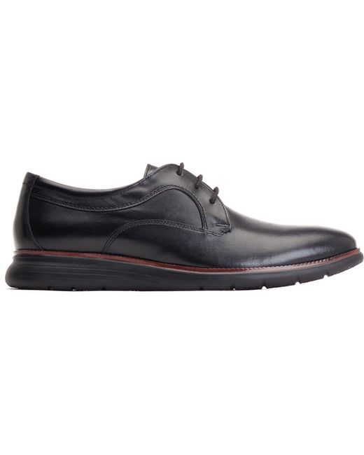 Base London Black Wing Leather Oxford Shoes for men