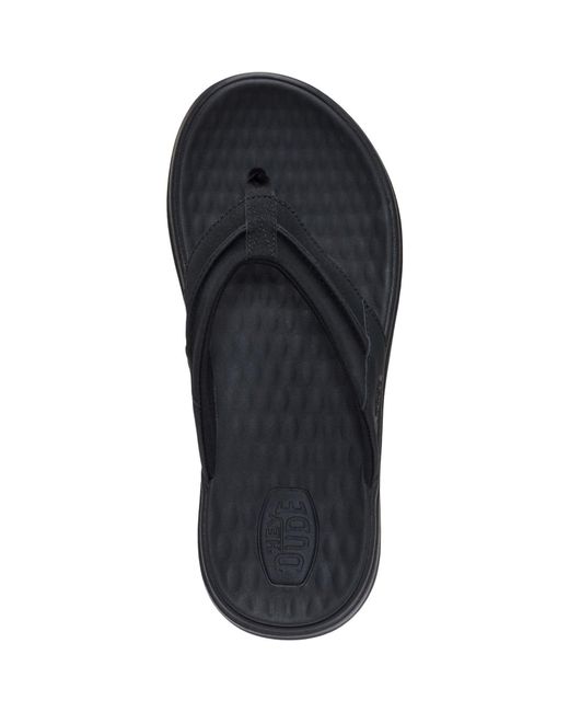 HeyDude Black Finn Flip Polyurethane Sandals for men