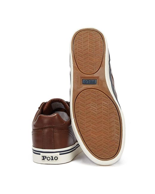 ralph lauren tan trainers
