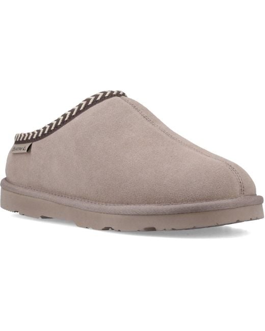 BEARPAW Gray Tabitha Suede Mushroom Slippers