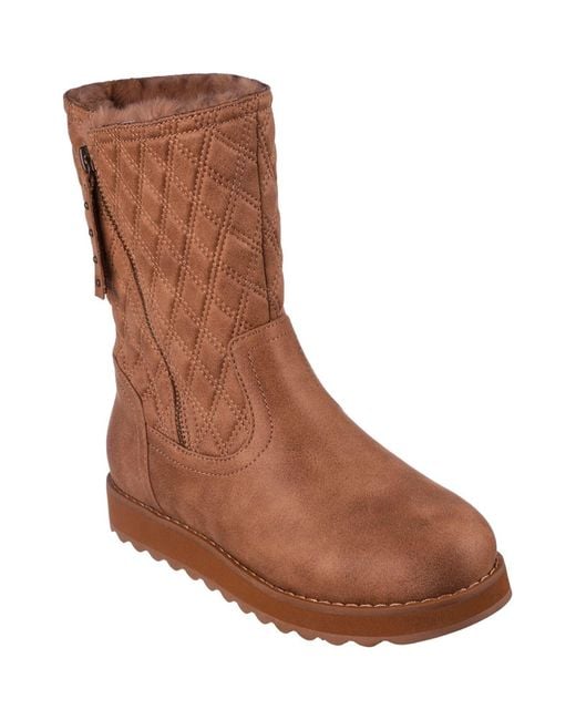 Skechers Brown Keepsakes 2.0 Morning Walks Textile Kastanienbraune Stiefel