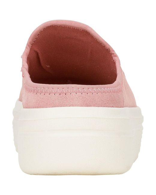 HeyDude Pink Austin Lift Classic Pantoletten Aus Leder Mit Rosettenapplikation