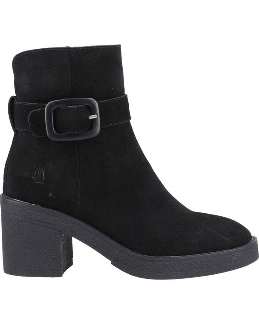 Hush Puppies Black Fearne Suede Heeled Ankle Boots