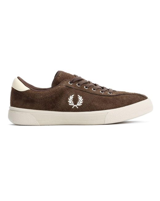 Fred Perry Brown Tennis Shoe Suede Tobacco/Ice Cream Trainers for men