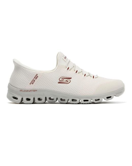 Skechers White Slip-Ins Glide Step Vibey Mesh Trainers