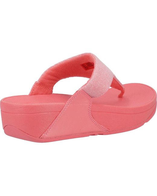 Fitflop Pink Lulu Shimmerlux Polyester Rosy Coral Sandals