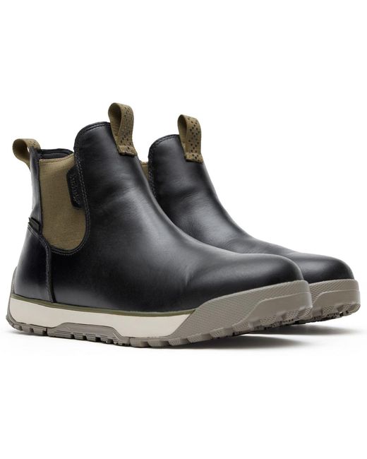 XtraTuf Black Ankle Deck Leather Pirate Wellington Boots for men