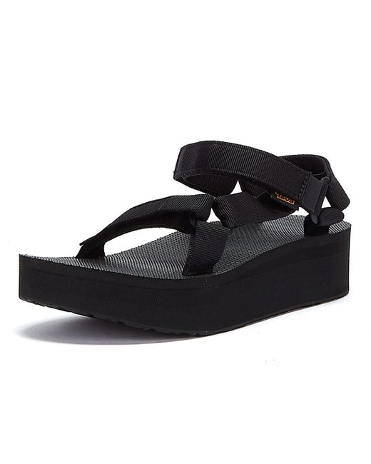 Teva Black Flatform Universal Sandals Textile