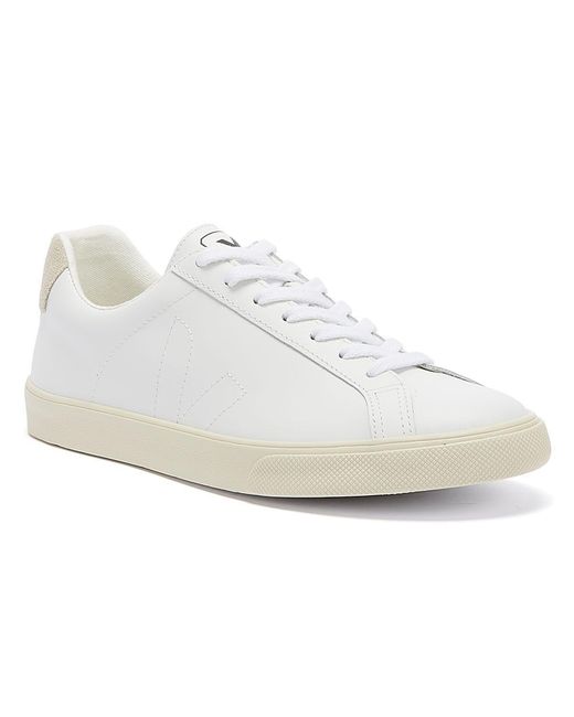 Veja White Esplar Logo-embossed Low-top Leather And Canvas Trainers