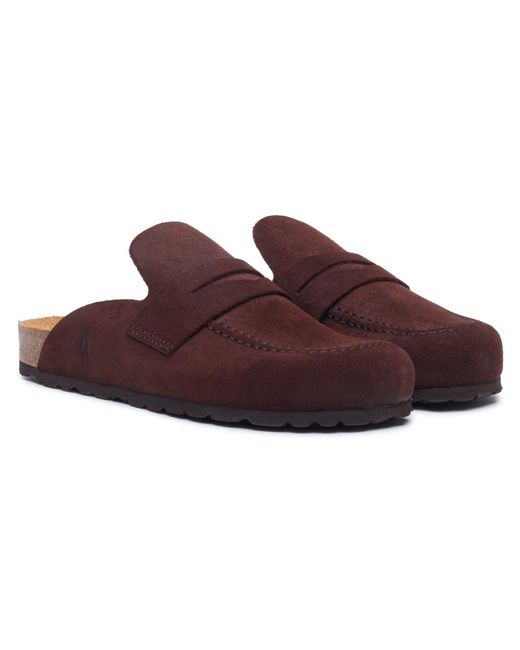 Hush Puppies Red Briar Closed Toe Suede Chocolate Mules