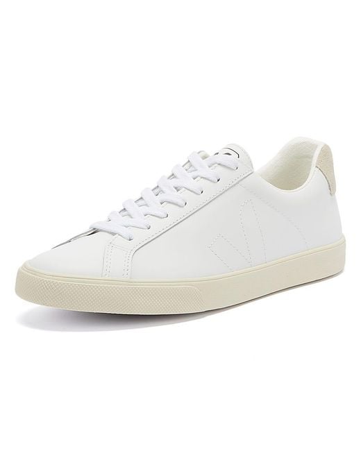 Veja White Esplar Logo-embossed Low-top Leather And Canvas Trainers
