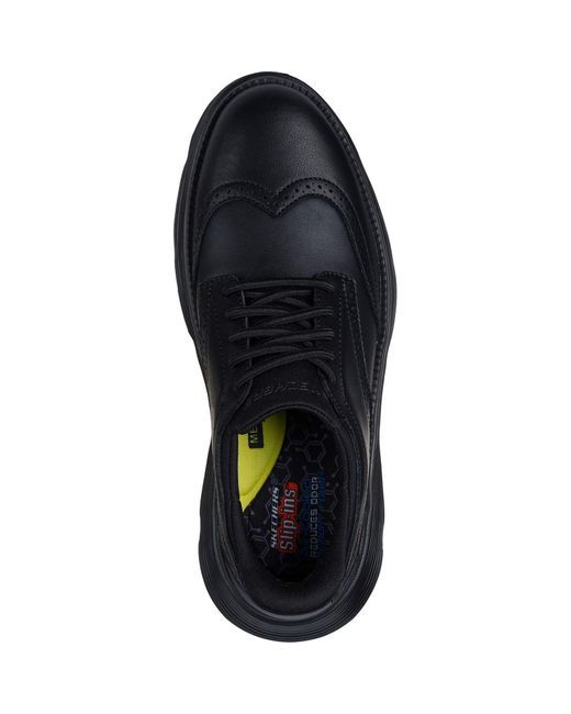 Skechers Garza Sully Schwarze Herren Schnürschuhe Aus Leder in Blue für Herren