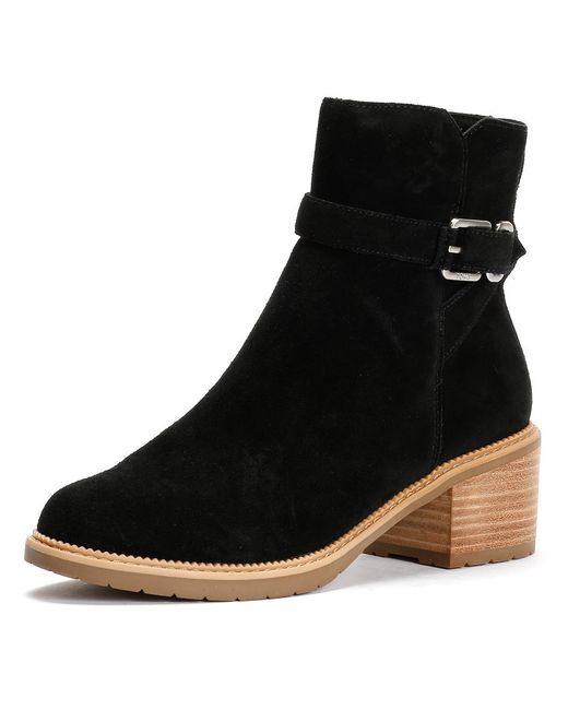 TOMS Black Hailey Buckle Suede Boots