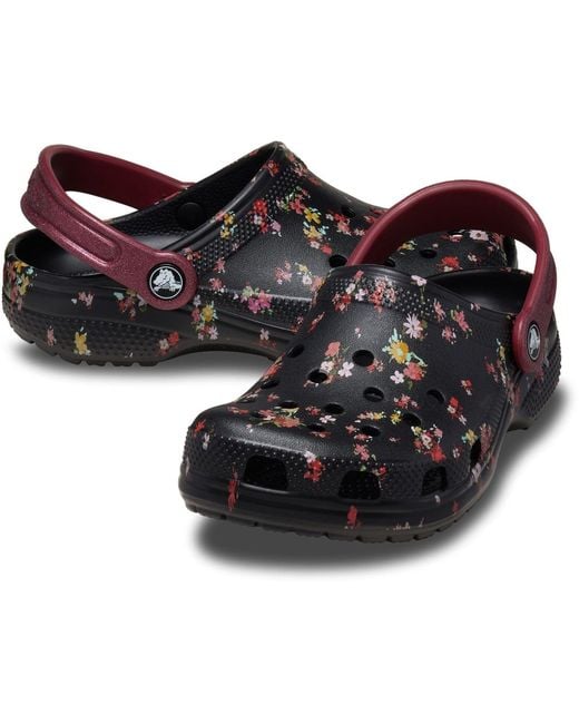 CROCSTM Black Classic Graphic Synthetic/Multi Clogs