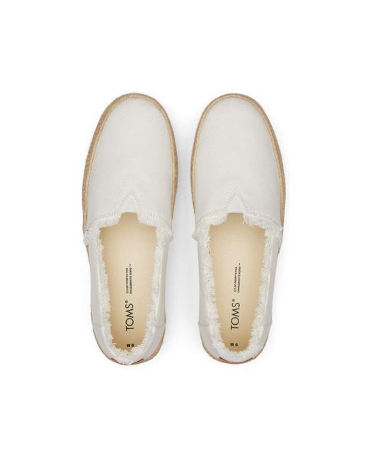 TOMS White Valencia 100% Cotton Espadrilles