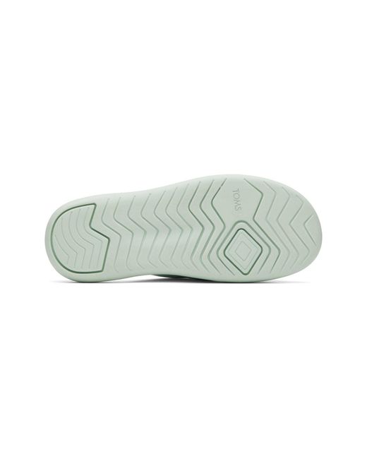 TOMS Green Mallow Crossover Polyester Blend Mint Slides