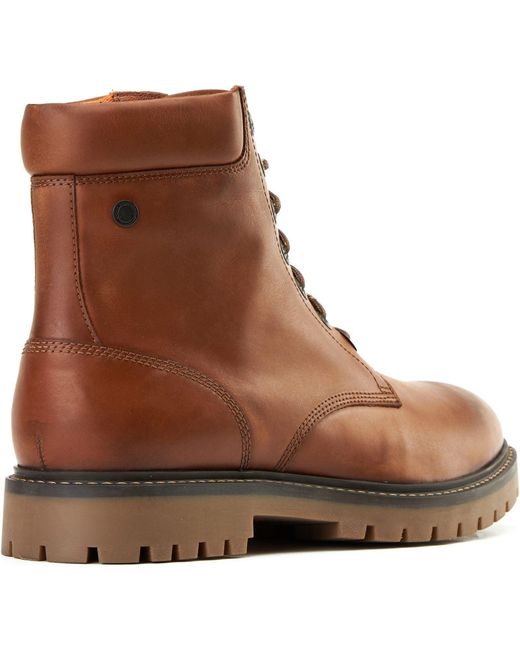 Base London Brown Nickel Leather Ankle Boots