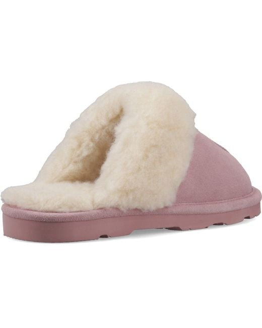 BEARPAW Pink Loki Ii Suede Peony Slippers