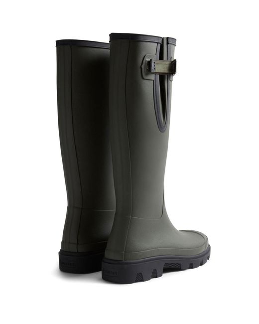 Hunter Black Downpour Adjustable Boot Rubber Wellington Boots for men