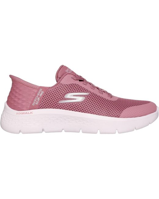 Skechers Purple Go Walk Flex Grand Entry Textile Rose Textile/Trim Trainers