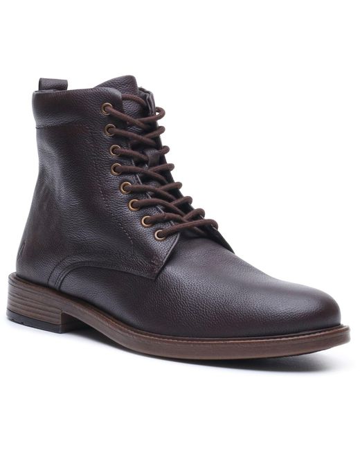 Hush Puppies Black Irwin Leather Ankle Boots for men