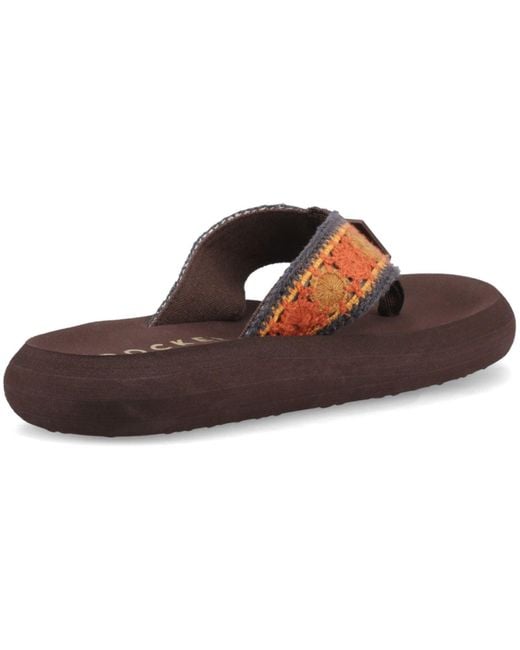 Rocket Dog Brown Spotlight Marlow Textile /Multi Flip Flops