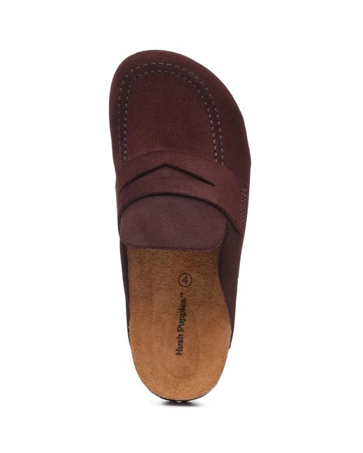 Hush Puppies Red Briar Closed Toe Suede Chocolate Mules