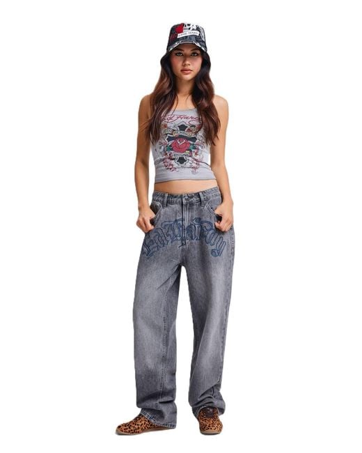 Ed Hardy White Memory Of When I Cared Fitted Vest Top