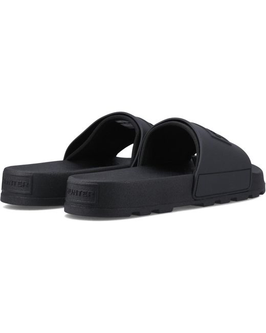 Hunter Black Core Embossed Slider Slides Pu