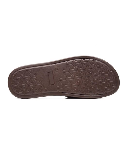 Base London Brown Albany Leather Slides for men